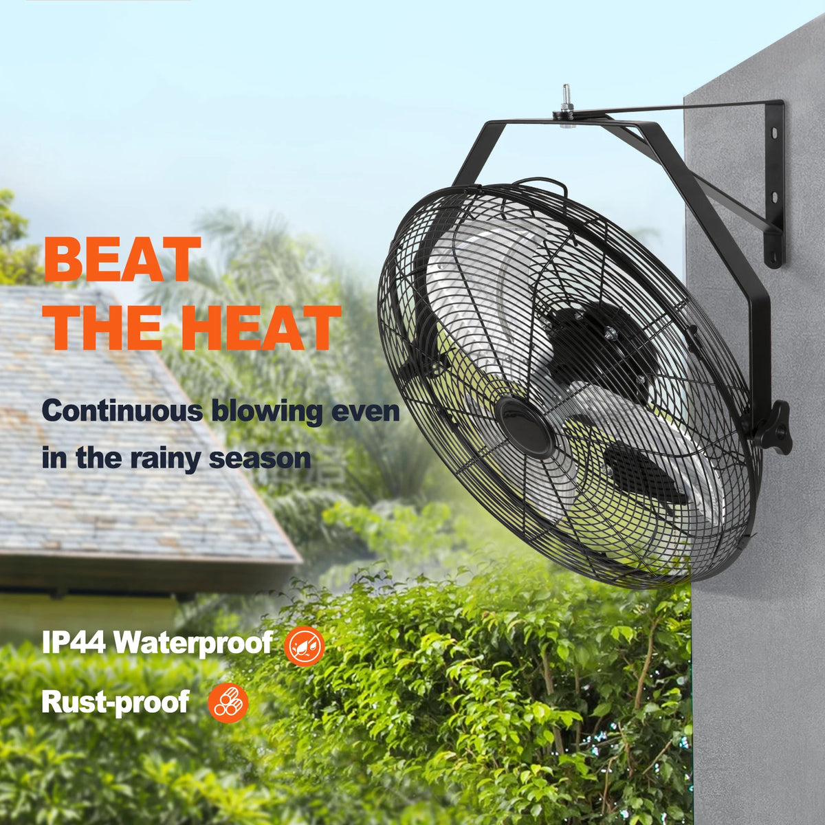 SucceBuy Wall Mount Fan High Velocity Waterproof Oscillating Industrial Wall Fan for Warehouse Greenhouse Patio ETL Listed